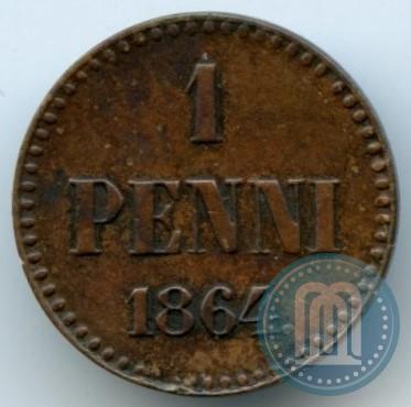 Фото 1 пенни 1864 года  