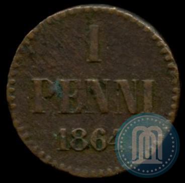 Фото 1 пенни 1864 года  