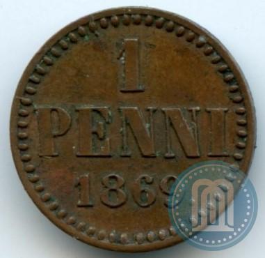 Фото 1 пенни 1869 года  