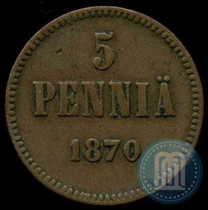 Фото 5 пенни 1870 года  