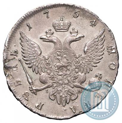 Фото 1 рубль 1754 года СПБ-IМ "Портрет работы Бенджамина Скотта"