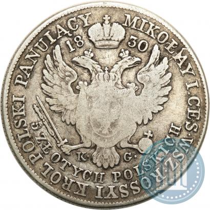 Picture 5 złotych 1830 year KG 