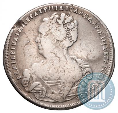 Фото 1 рубль 1725 года СПБ "Петербургский тип, портрет влево"
