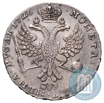 Фото 1 рубль 1726 года  "Московский тип, портрет влево"