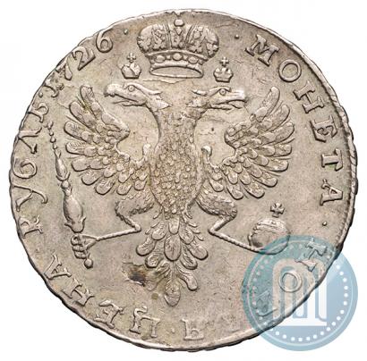 Picture 1 rouble 1726 year  "Moscow type, portrait turned to the left"