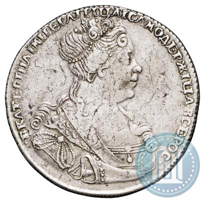 Picture 1 rouble 1727 year СПБ "Petersburg type, portrait turned to the right"