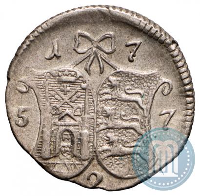 Picture 2 kopecks 1757 year  "For Livonia"