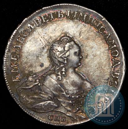 Фото 1 рубль 1754 года СПБ-IМ "Портрет работы Бенджамина Скотта"
