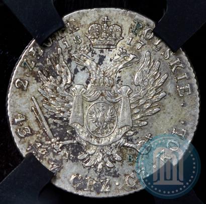 Фото 2 злотых 1817 года IB 
