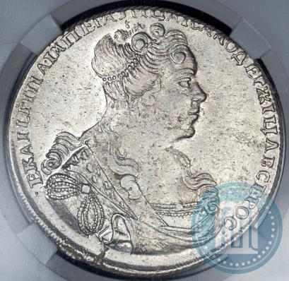 Фото 1 рубль 1727 года СПБ "Петербургский тип, портрет вправо"