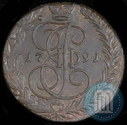 Picture 5 kopecks 1791 year ЕМ 
