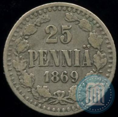 Picture 25 pennia 1869 year S 