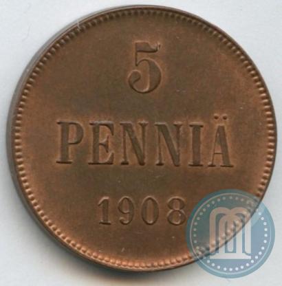 Picture 5 pennia 1908 year  