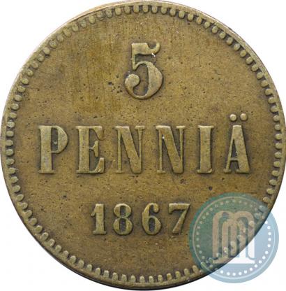Picture 5 pennia 1867 year  