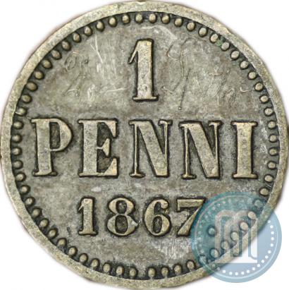 Фото 1 пенни 1867 года  