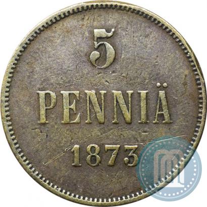 Фото 5 пенни 1873 года  