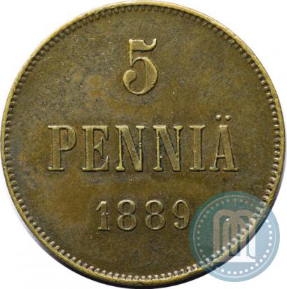 Фото 5 пенни 1889 года  