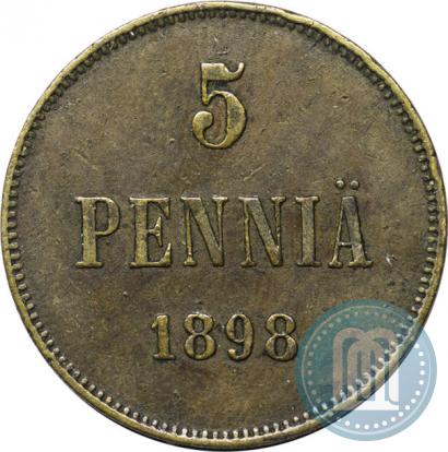 Picture 5 pennia 1898 year  