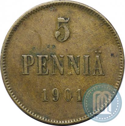 Picture 5 pennia 1901 year  
