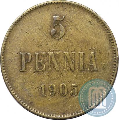 Picture 5 pennia 1905 year  
