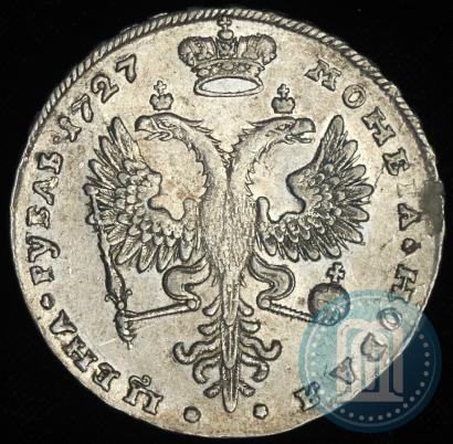 Фото 1 рубль 1727 года  "Московский тип, портрет вправо"