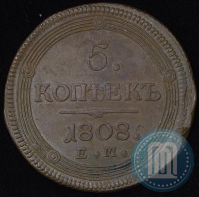 Picture 5 kopecks 1808 year ЕМ 