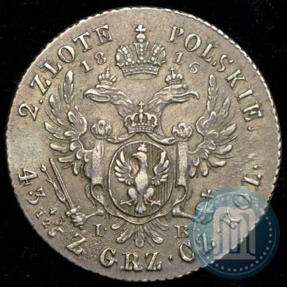 Фото 2 злотых 1816 года IB 