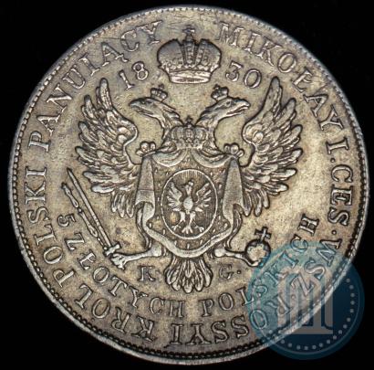 Picture 5 złotych 1830 year KG 