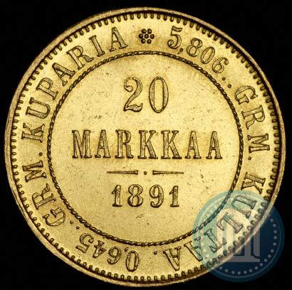 Picture 20 markkaa 1891 year L 