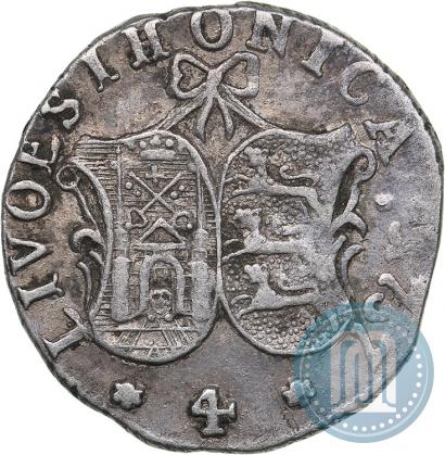 Picture 4 kopecks 1757 year  "For Livonia"