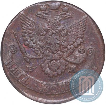Picture 5 kopecks 1785 year ЕМ 