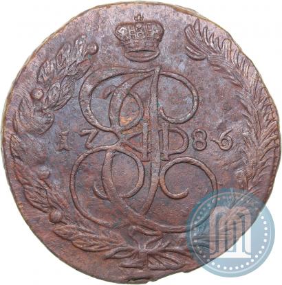 Picture 5 kopecks 1786 year ЕМ 