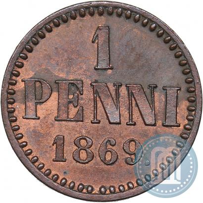 Фото 1 пенни 1869 года  