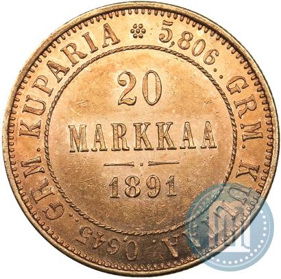 Picture 20 markkaa 1891 year L 