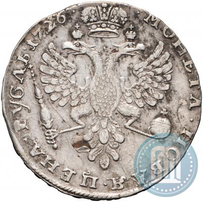 Фото 1 рубль 1726 года  "Московский тип, портрет влево"
