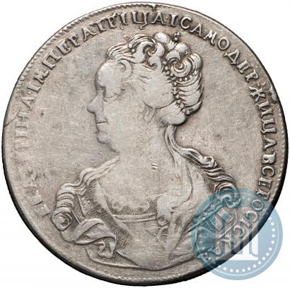 Фото 1 рубль 1726 года СПБ "Петербургский тип, портрет влево"