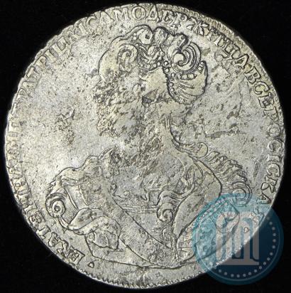 Фото 1 рубль 1725 года СПБ "Петербургский тип, портрет влево"