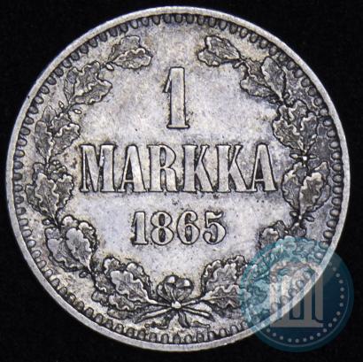 Picture 1 markka 1865 year S 