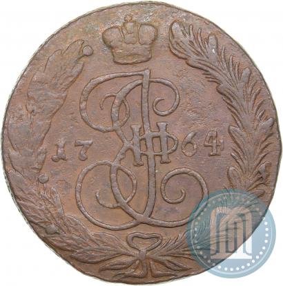 Фото 5 копеек 1764 года ЕМ 