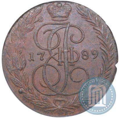 Picture 5 kopecks 1789 year ЕМ 