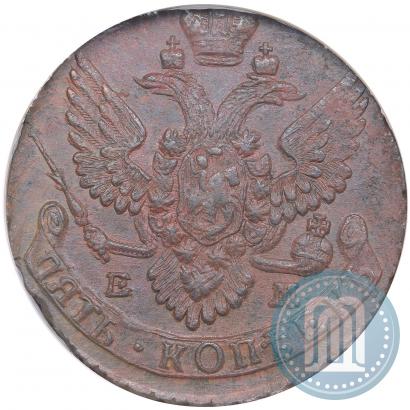 Picture 5 kopecks 1789 year ЕМ 