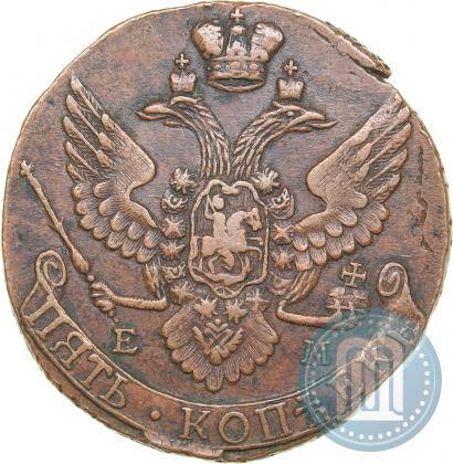 Picture 5 kopecks 1793 year ЕМ 