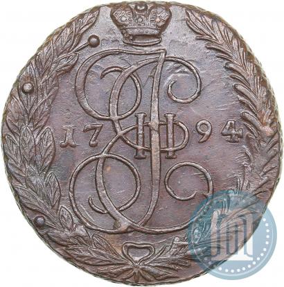 Picture 5 kopecks 1794 year ЕМ 