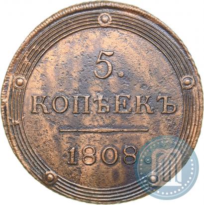 Picture 5 kopecks 1808 year КМ 