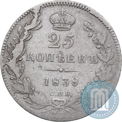 Picture 25 kopecks 1838 year СПБ-НГ 