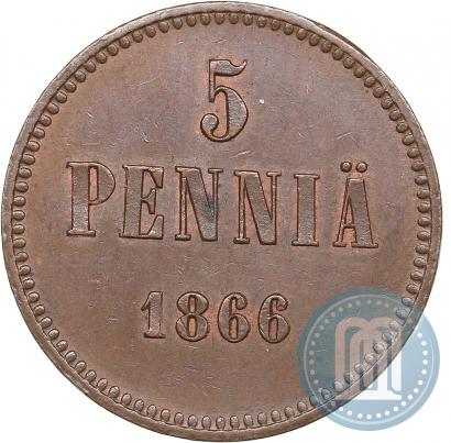 Picture 5 pennia 1866 year  