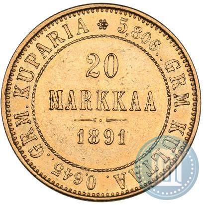 Picture 20 markkaa 1891 year L 