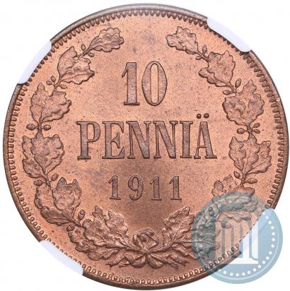 Фото 10 пенни 1911 года  