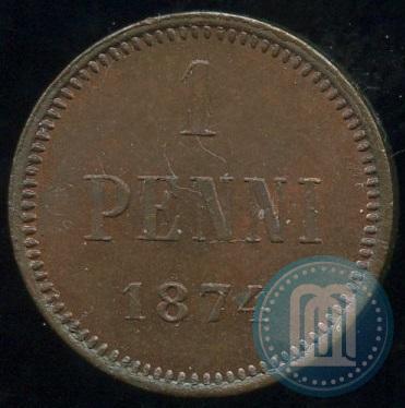 Фото 1 пенни 1874 года  