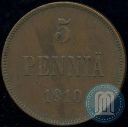 Picture 5 pennia 1910 year  